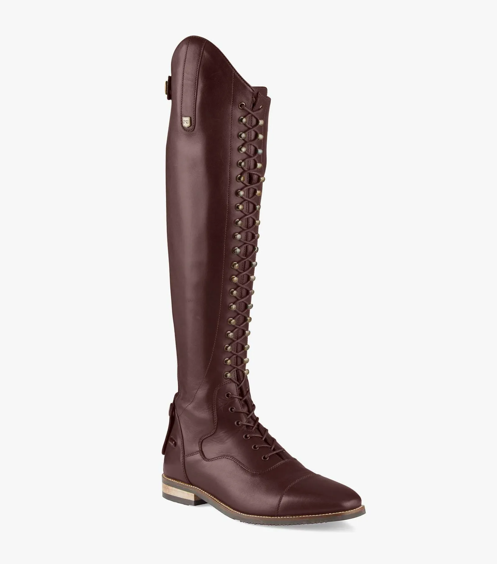 PEI Maurizia Lace-up Tall Riding Boots (Dark Brown)