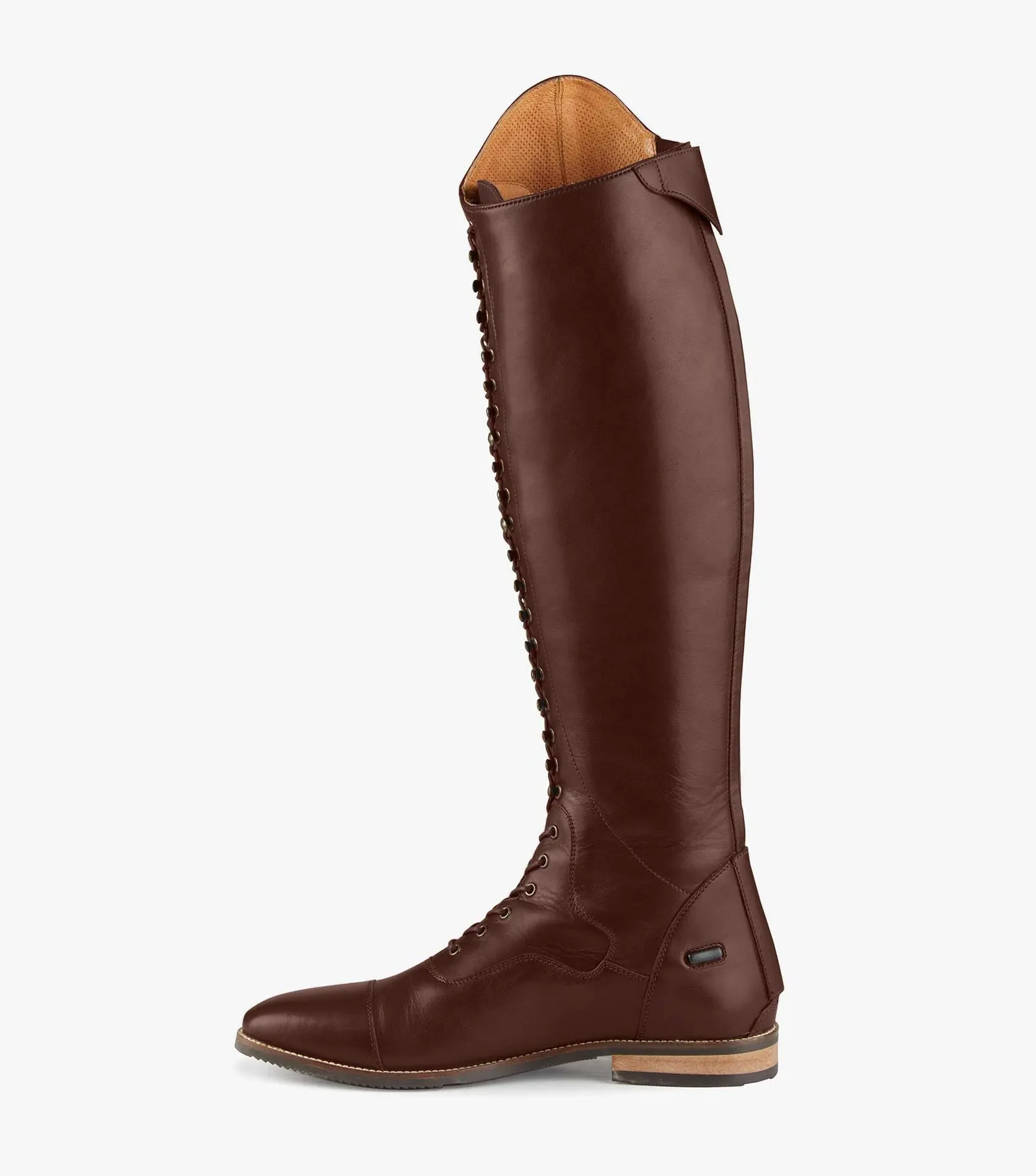 PEI Maurizia Lace-up Tall Riding Boots (Dark Brown)