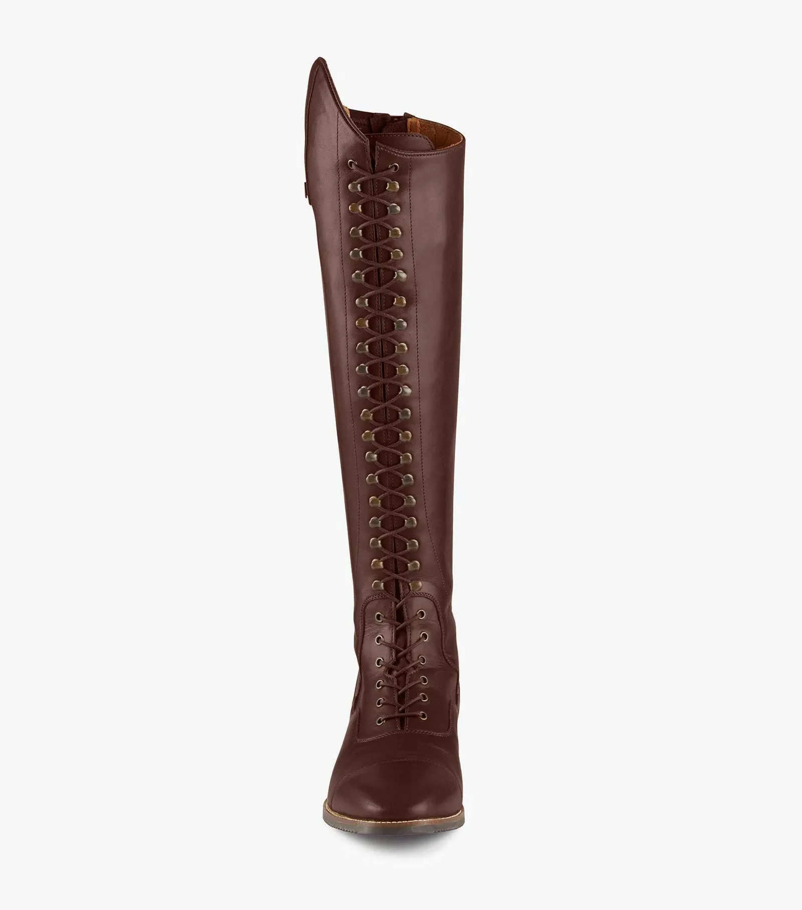 PEI Maurizia Lace-up Tall Riding Boots (Dark Brown)