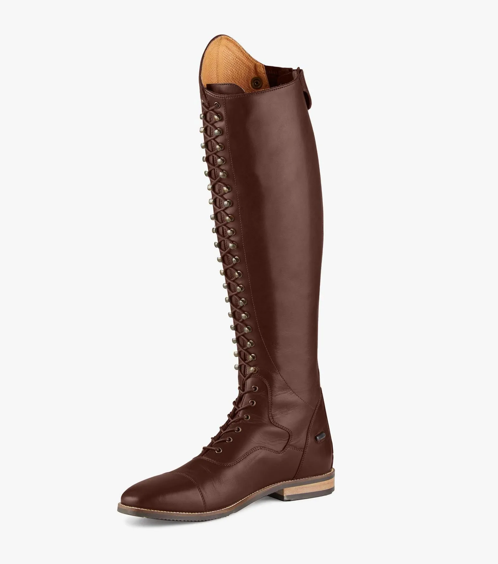 PEI Maurizia Lace-up Tall Riding Boots (Dark Brown)