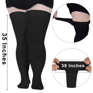 Plus Size Womens Thigh High Socks for Thick Thighs- Extra Long & Thick Over the Knee Stockings- Leg Warmer Boot Socks