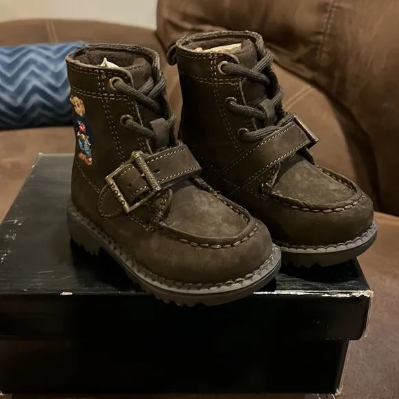 Polo Ralph Lauren Ranger USA Sweater flag Bear boots Boys Girls Infant Toddler 4