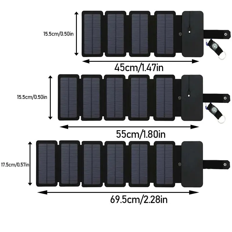 Portable Solar USB Charging Panel Outdoor Multifunctional Foldable 5V 1A USB Output Device Camping Charger w/ High Power Output