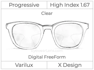 Progressive - Varilux - X Design - Digital - High Index 1.67 - Clear