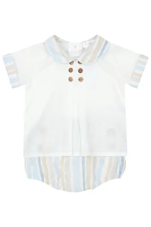 "Alistair" Blue Striped Shirt & Jam Pants