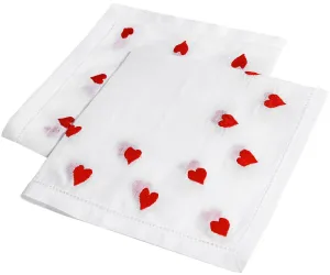 RED HEARTS HANKIE
