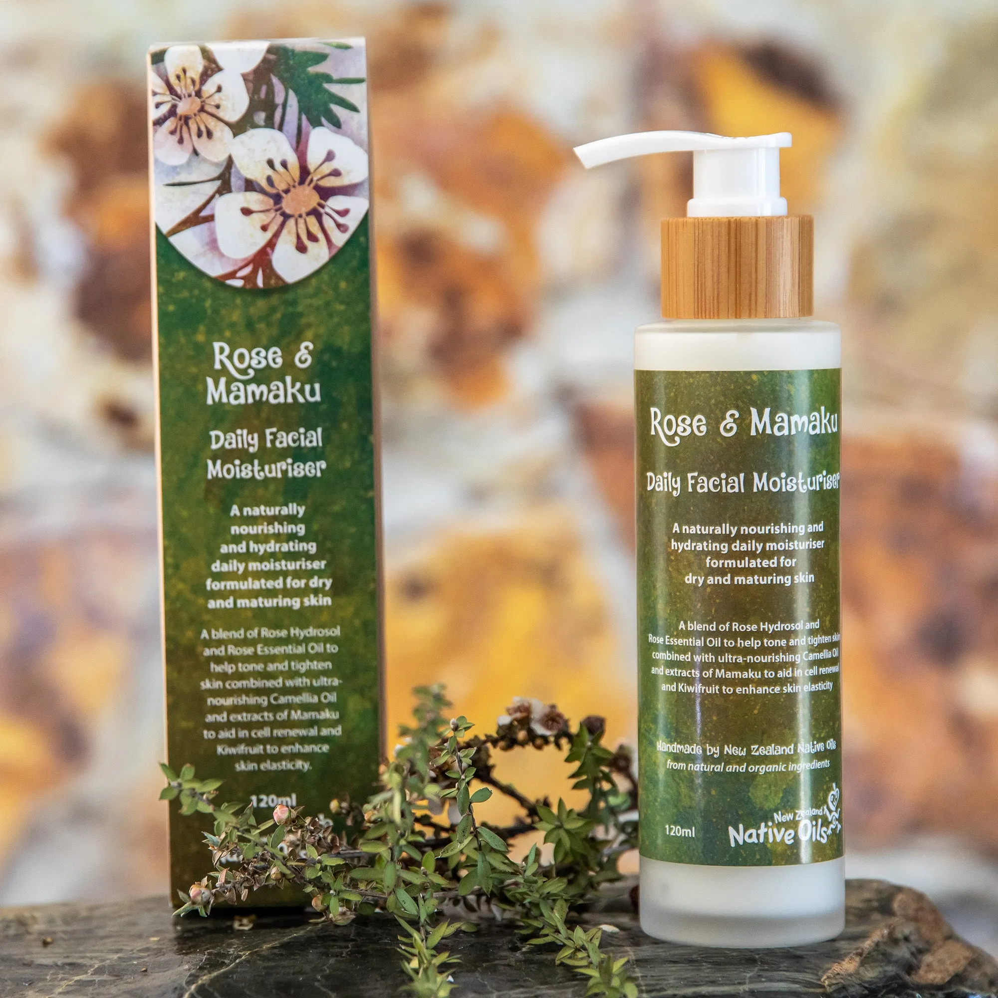 Rose and Mamaku Daily Facial Moisturiser For Normal to Dry Skin 120ml