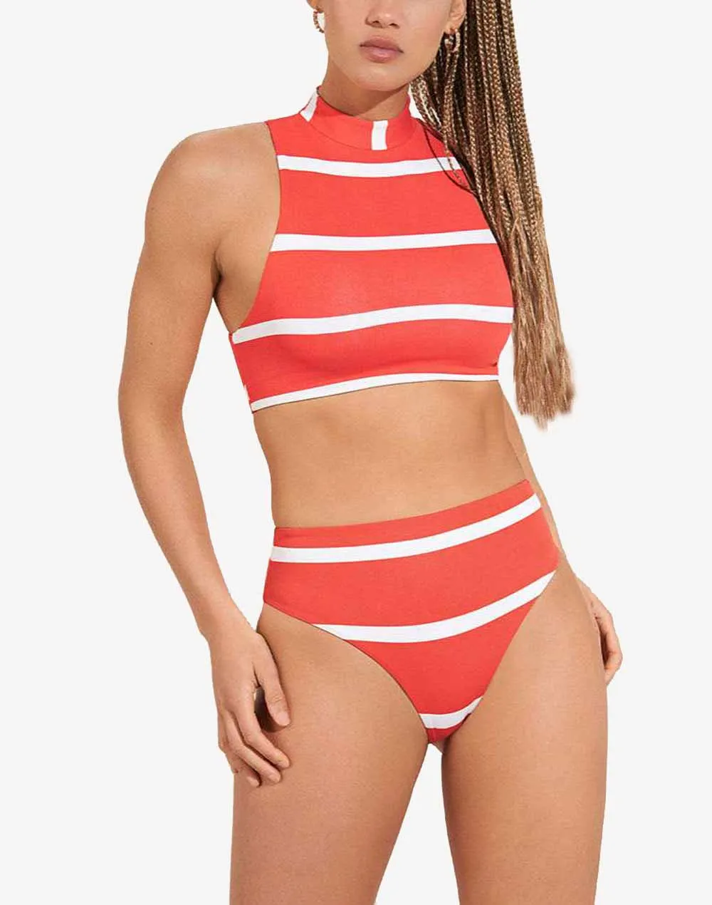 Sail Stripe Epica High Leg High Waist Bikini Bottom