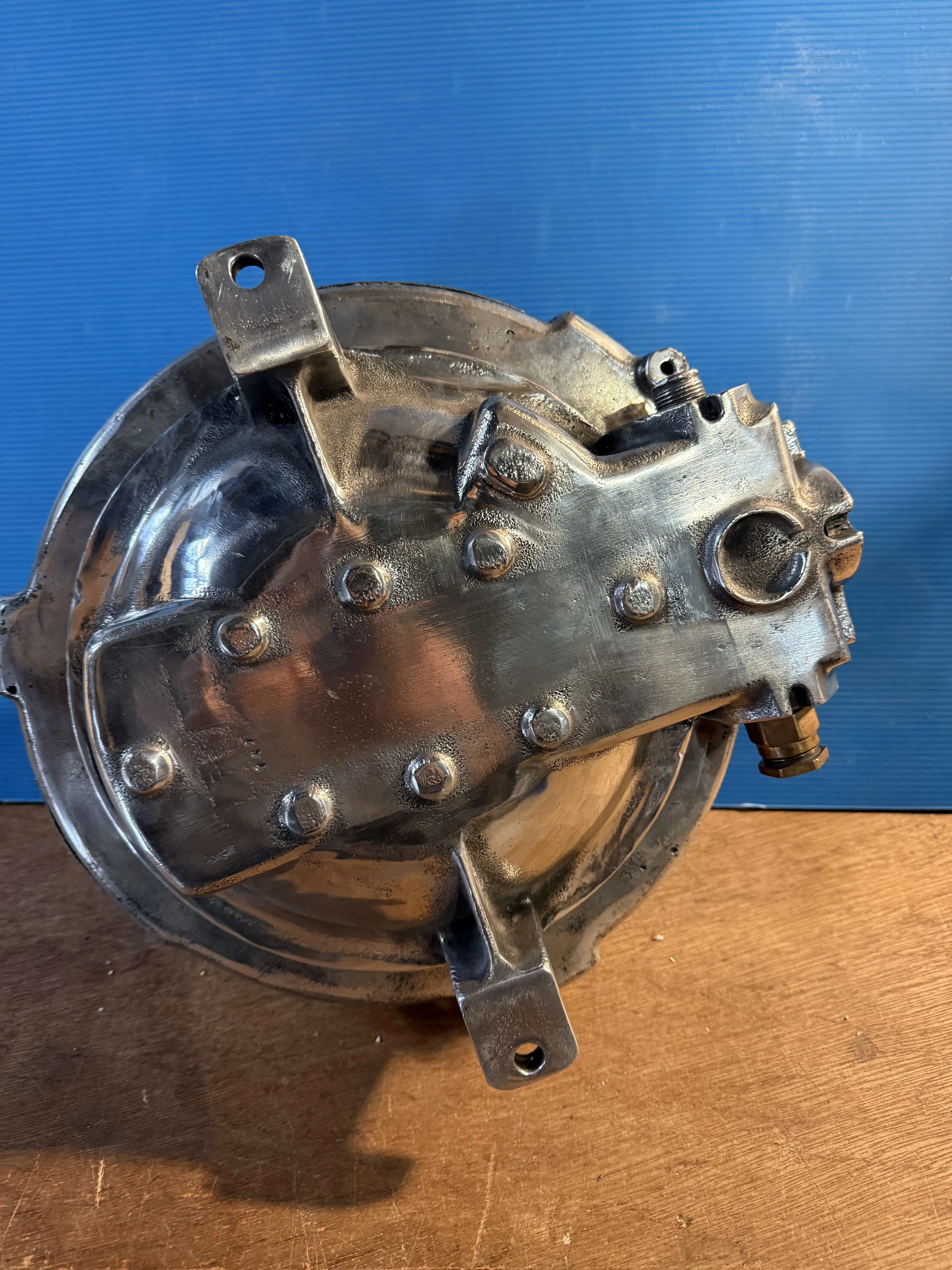 Salvaged Legrand Aluminium Large Round Bulkhead Polished or Original Paint
