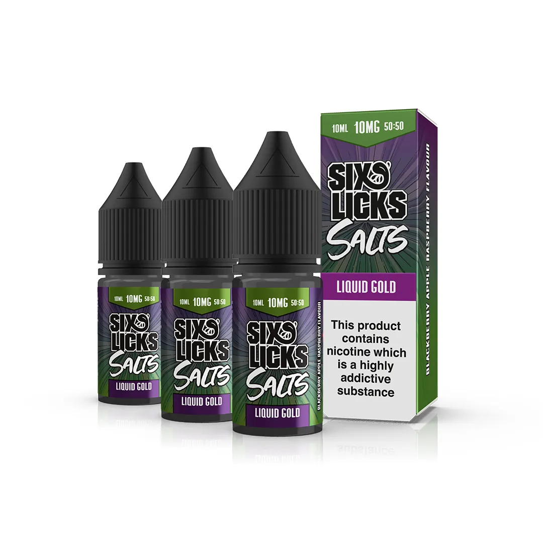 SIXS LICKS Liquid Gold Nic Salt E-Liquid 10ml