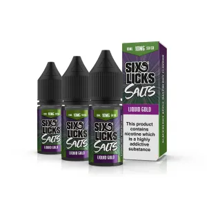 SIXS LICKS Liquid Gold Nic Salt E-Liquid 10ml