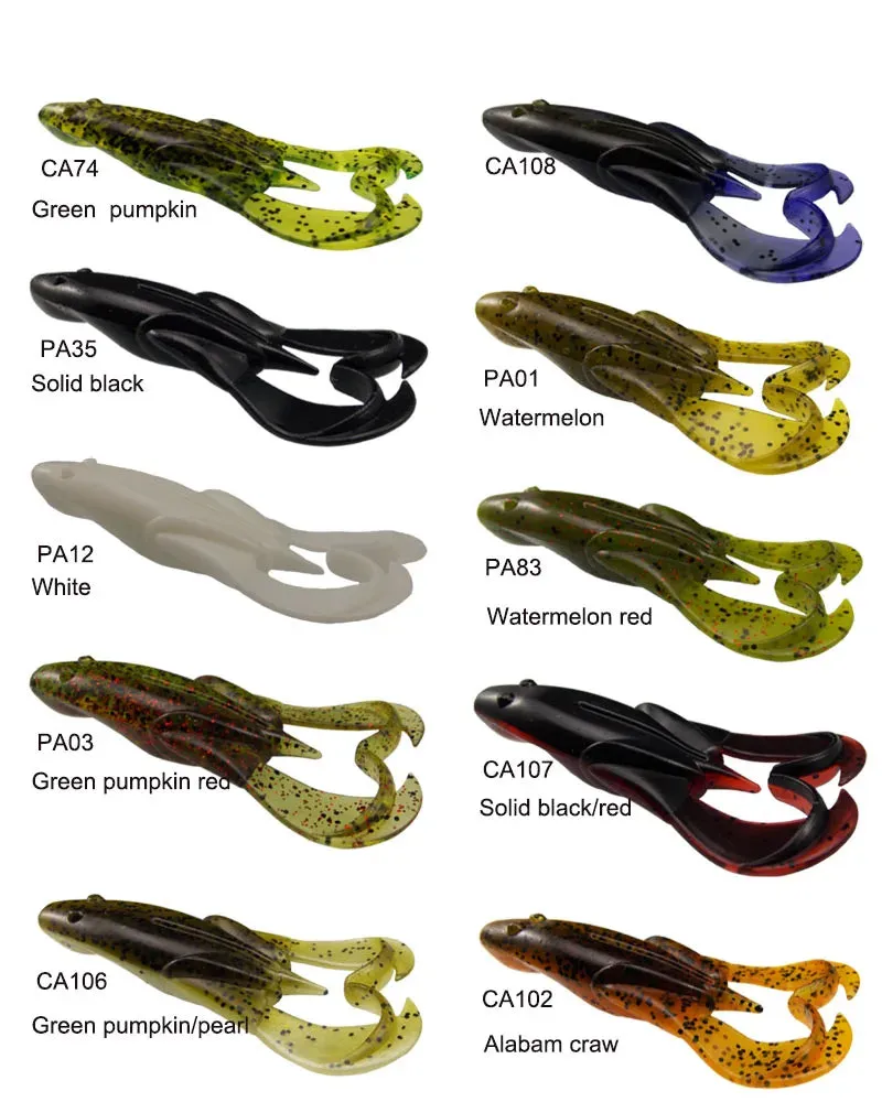 Soft Silicone Baits Frog 3" Noisy Flapper Attractant Shrimp Smell Artificial
