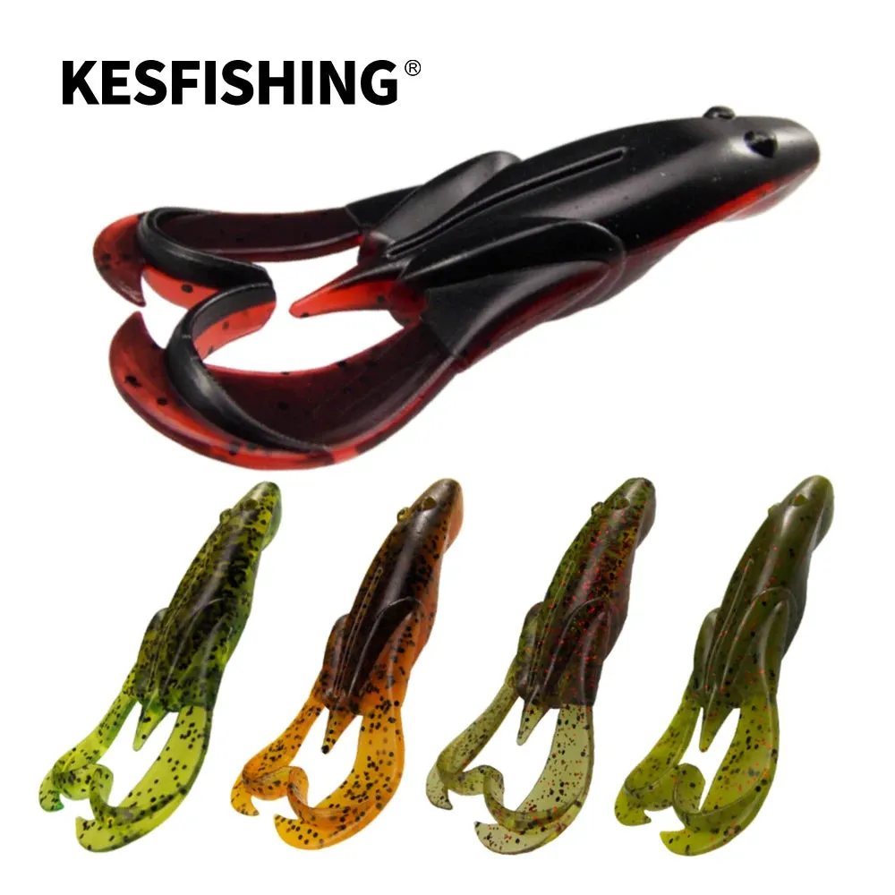 Soft Silicone Baits Frog 3" Noisy Flapper Attractant Shrimp Smell Artificial