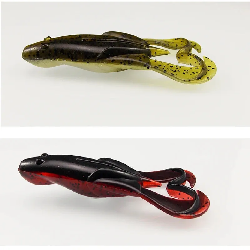 Soft Silicone Baits Frog 3" Noisy Flapper Attractant Shrimp Smell Artificial