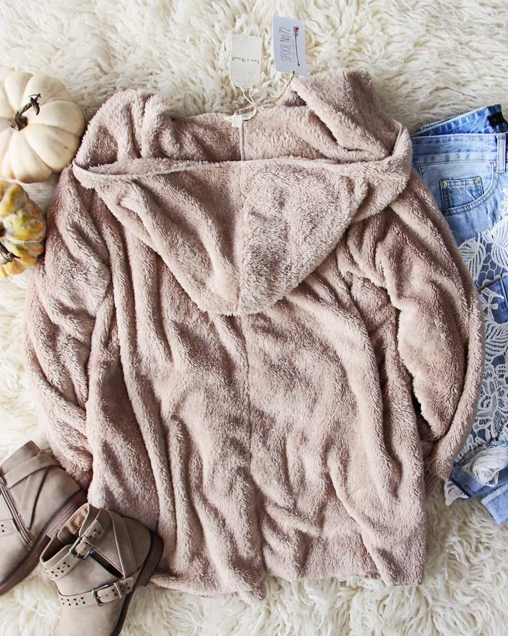 Softest Teddy Hoodie in Taupe