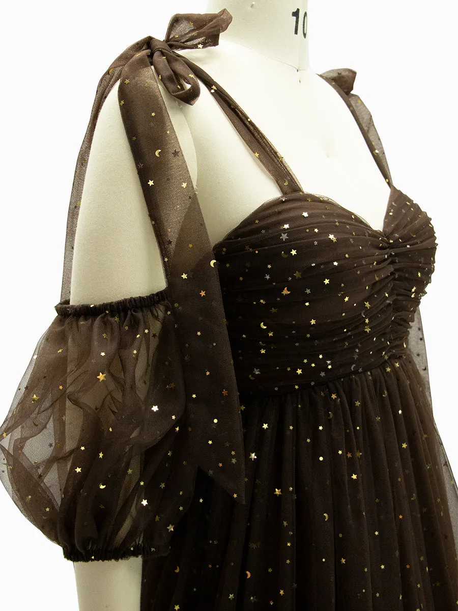 Sparkling Starry Tulle Maternity Photo Shoot Dress Baby Shower Gown YW240051