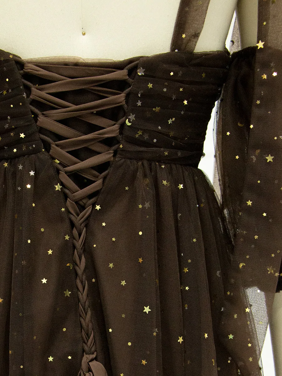 Sparkling Starry Tulle Maternity Photo Shoot Dress Baby Shower Gown YW240051