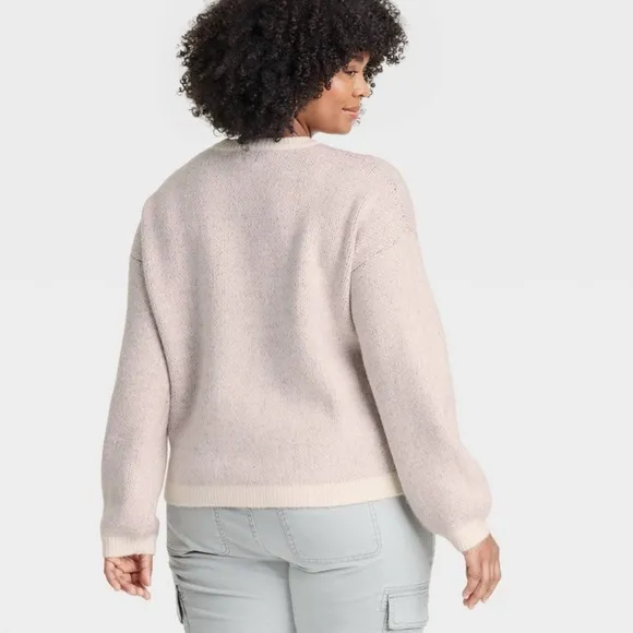 Target Holiday Crewneck Sweater A New Day Cream Blue Red Apres Ski Size XXL NWT