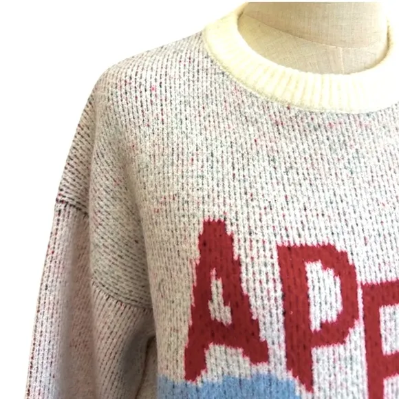 Target Holiday Crewneck Sweater A New Day Cream Blue Red Apres Ski Size XXL NWT