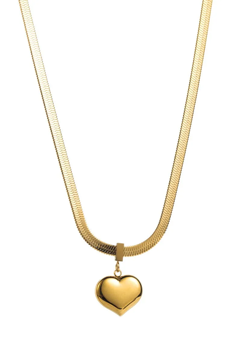 The Amara 18K Gold Plated Chain Heart Necklace