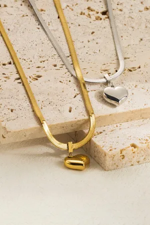 The Amara 18K Gold Plated Chain Heart Necklace