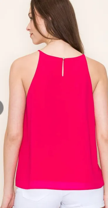 The Clara Pintucked Neck Sleeveless Blouse