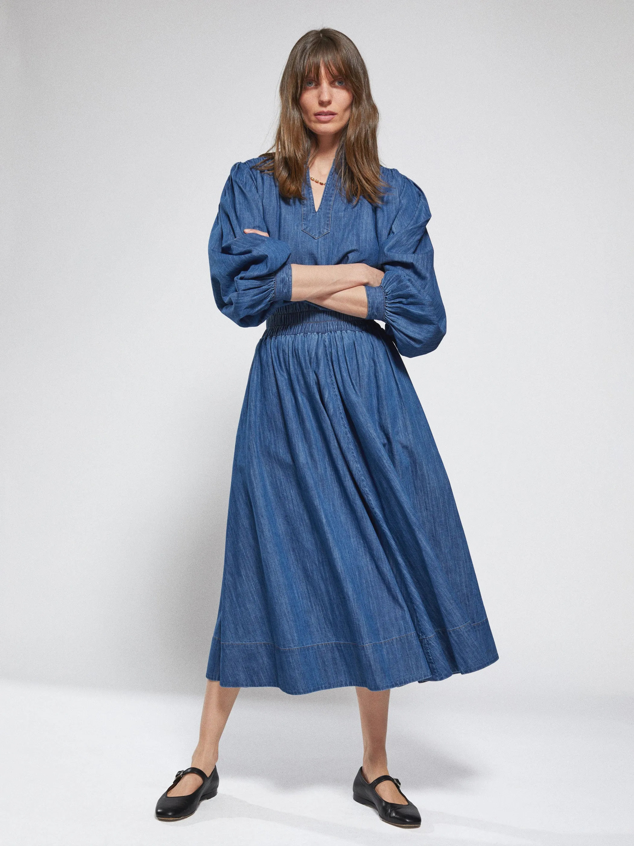 The Kyria Circle Skirt in Denim