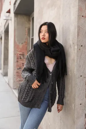 Tilly Tassle Scarf Black