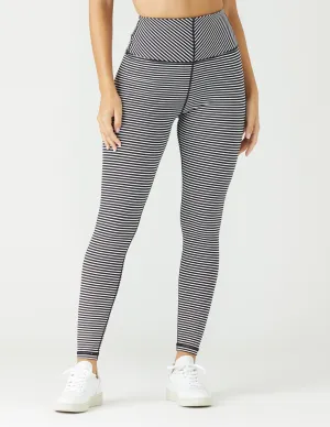 True Legging: Black / White Stripe