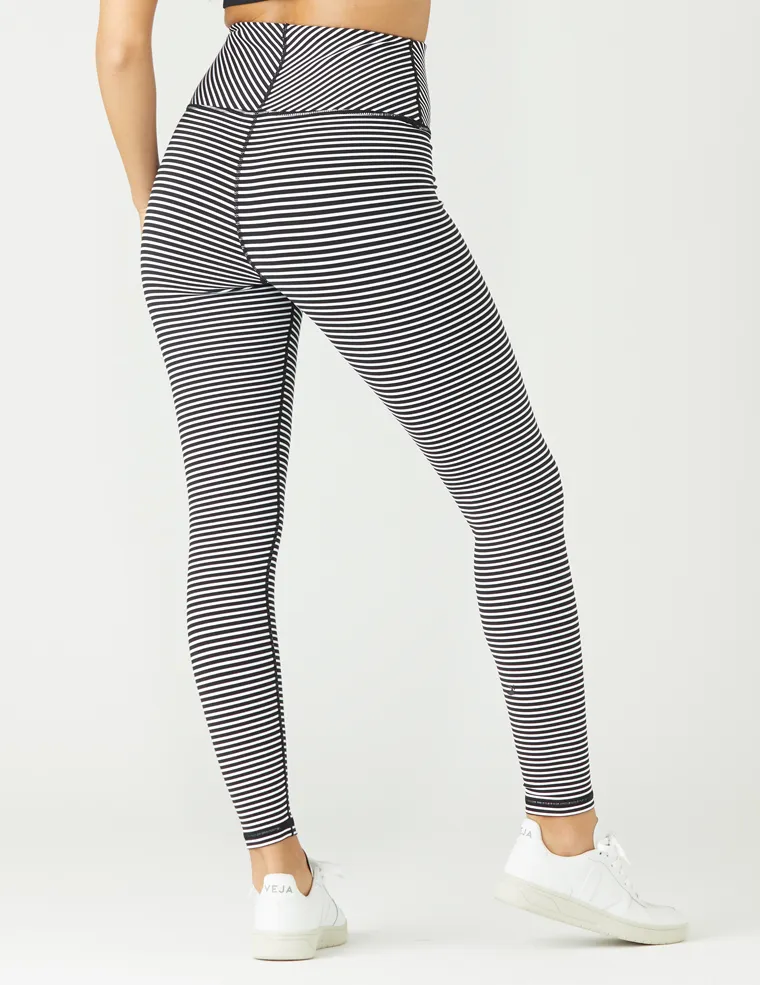 True Legging: Black / White Stripe