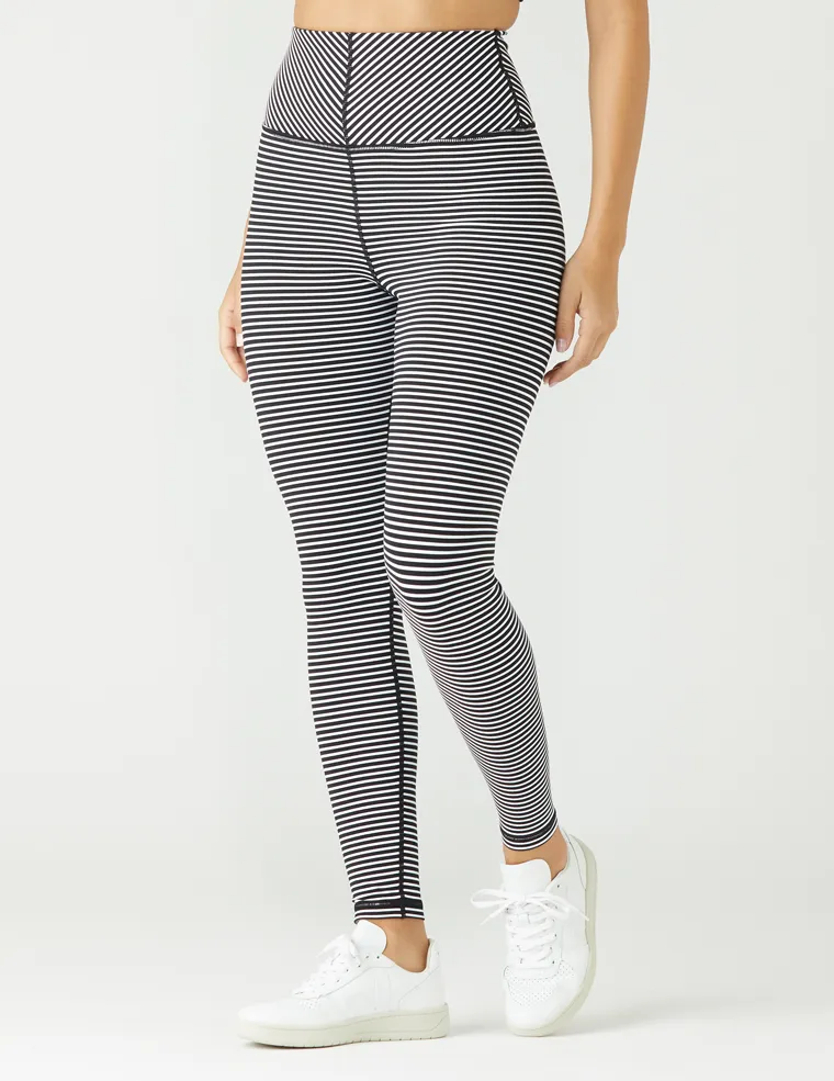 True Legging: Black / White Stripe