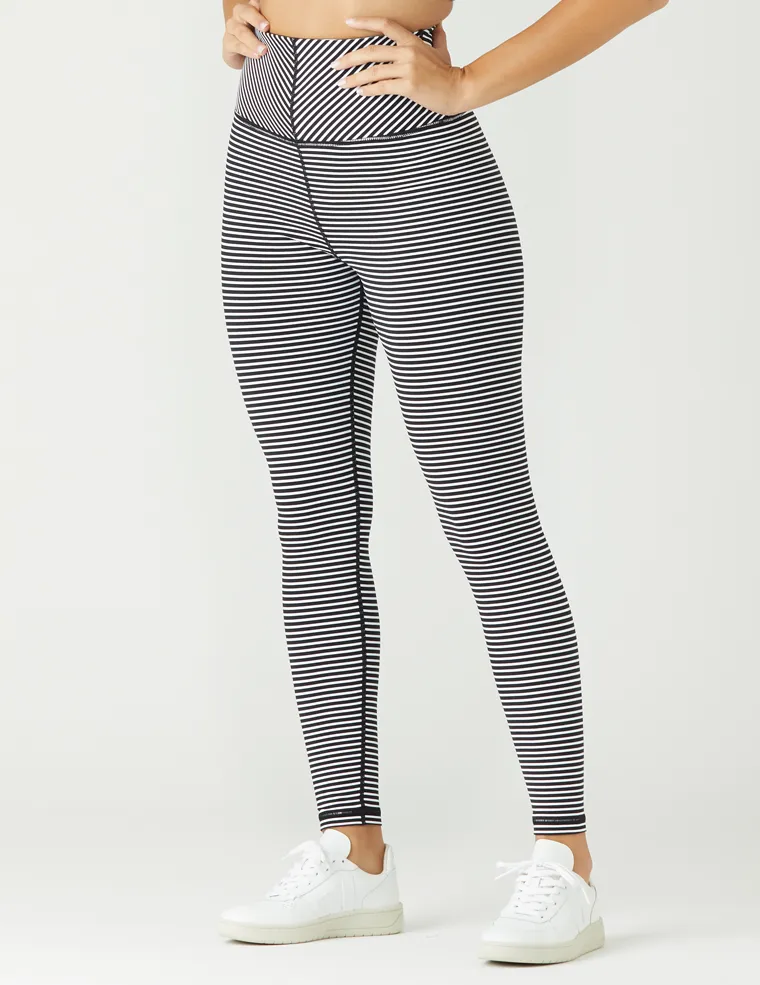 True Legging: Black / White Stripe