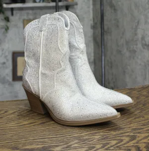 Universal Thread Womens Jacey Rhinestone Western Ankle Boots Silver Gray 9M