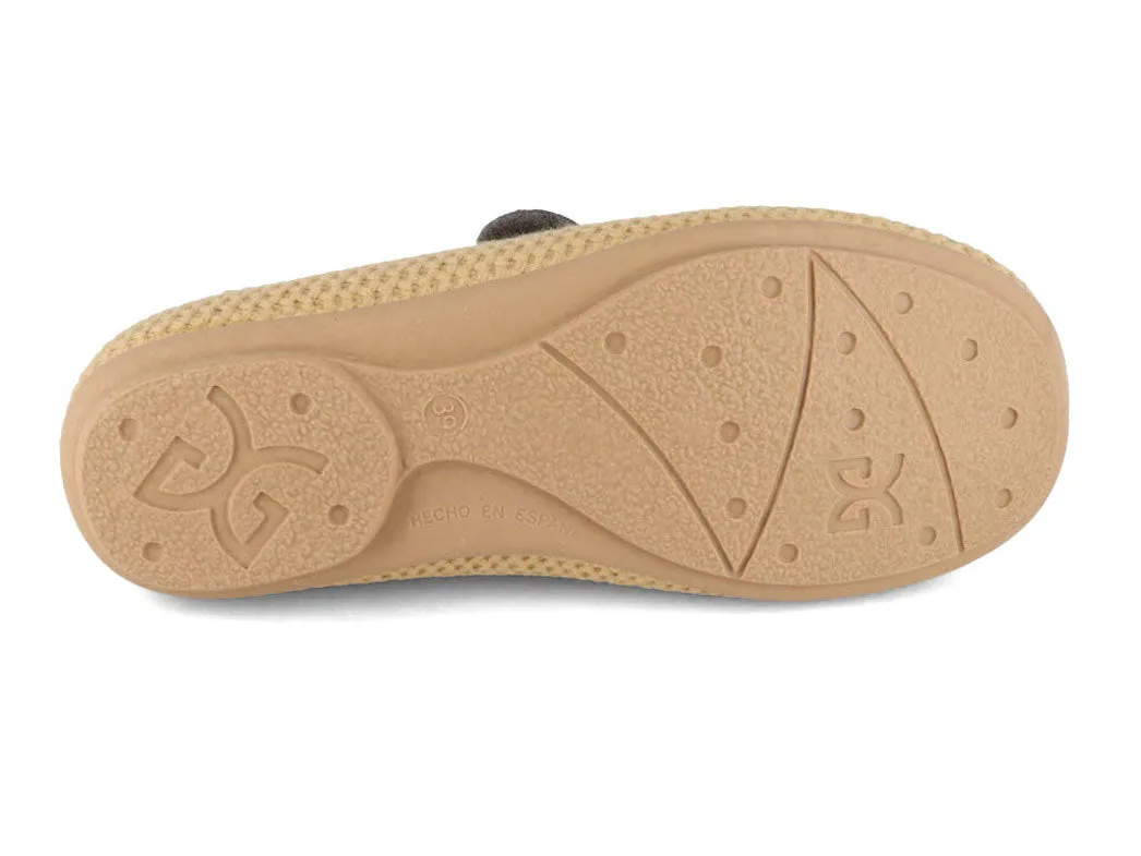 Varomed vital Women Velcro Knit Slippers 'Binti, camel