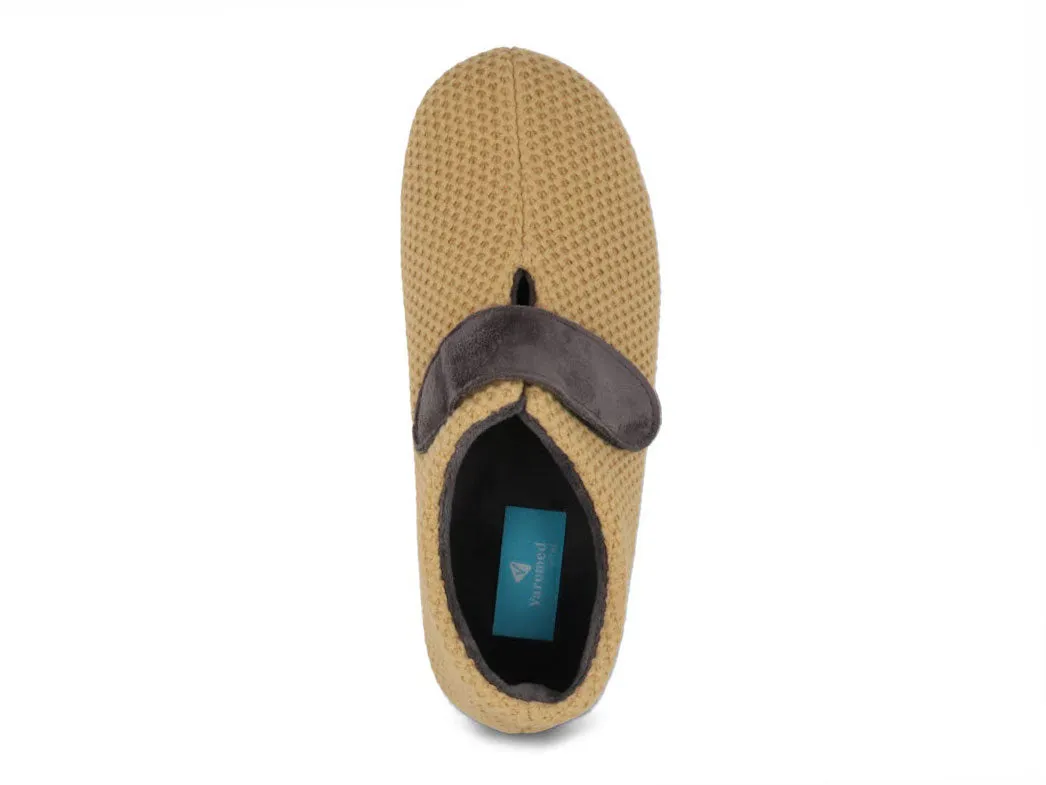 Varomed vital Women Velcro Knit Slippers 'Binti, camel