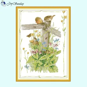 Warm Garden Corner DIY Animal Cross Stitch Kit