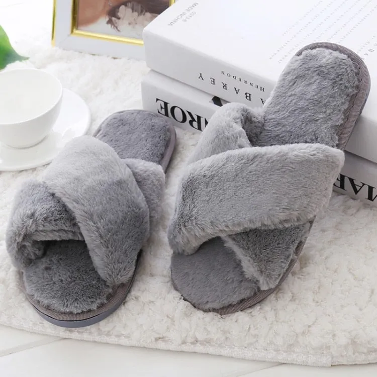 Winter Women House Slippers Faux Fur Home Furry Slippers