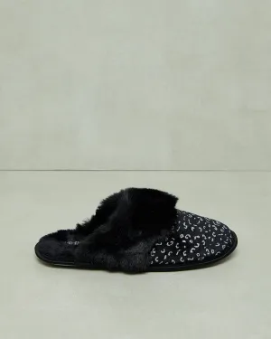 Women Black Embellished Slipper