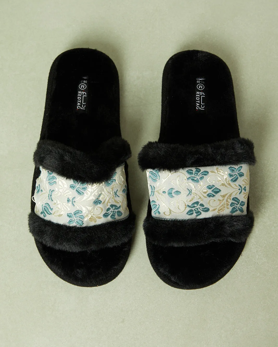 Women Black Embellished Slipper