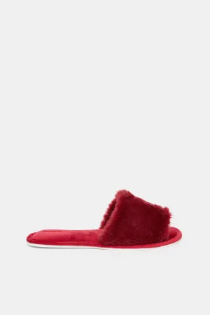 Women Burgundy Classic Slipper