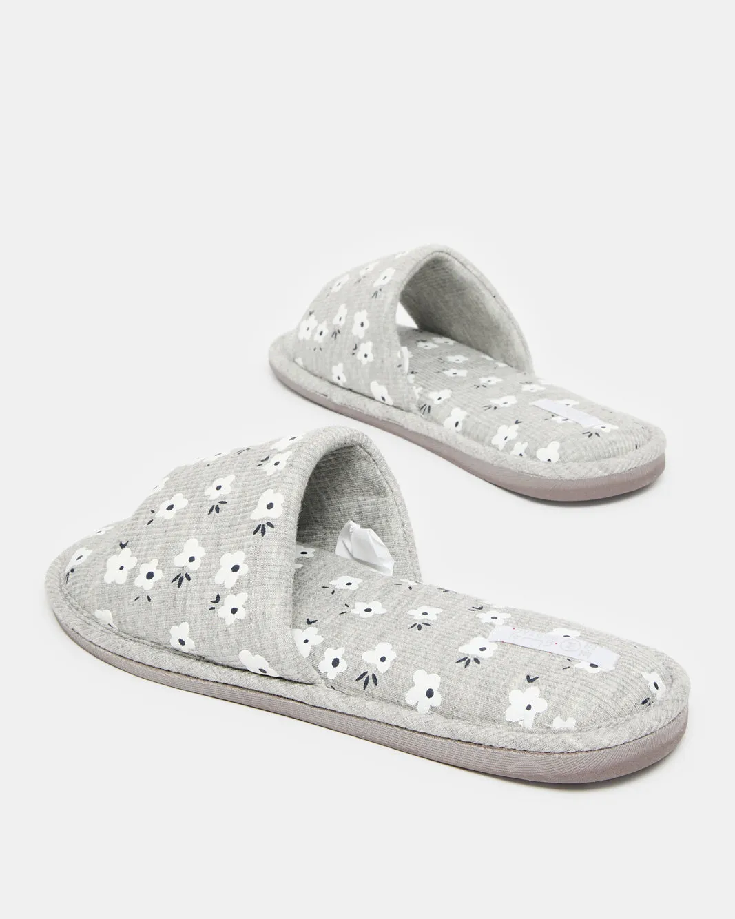 Women Grey Printed Slipper