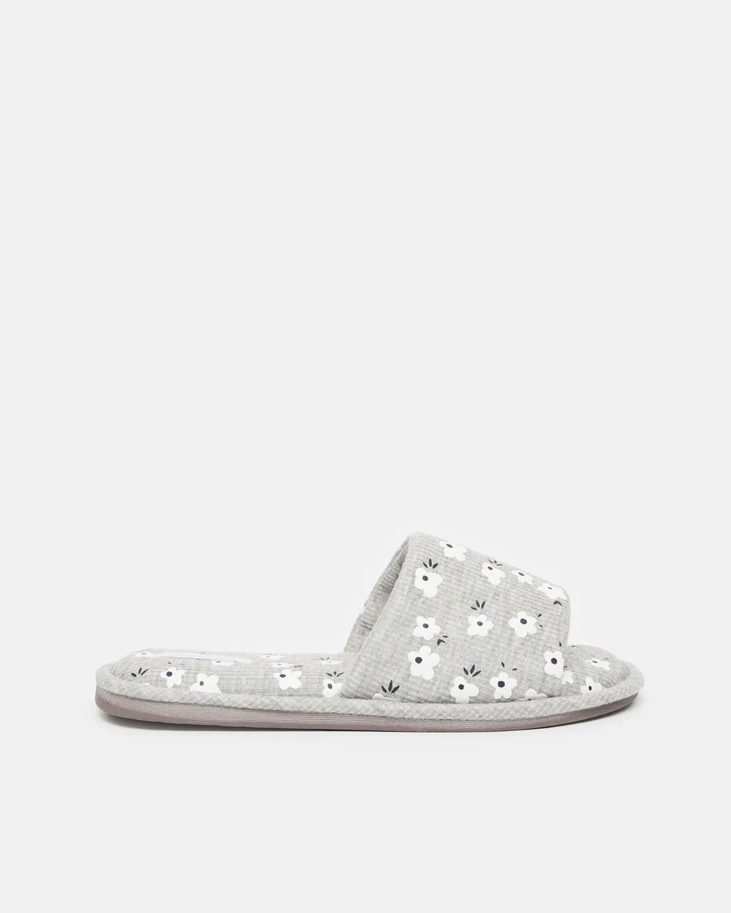 Women Grey Printed Slipper