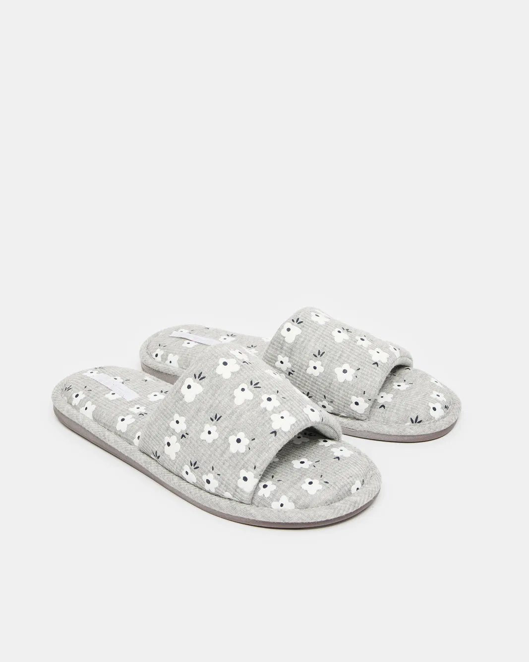 Women Grey Printed Slipper