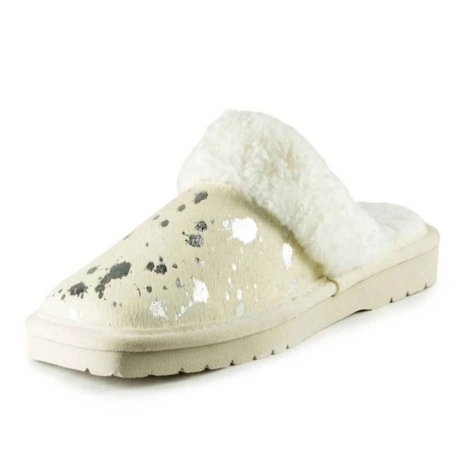 Women's Jackie Square Toe Exotic Slipper In Ice Silver
