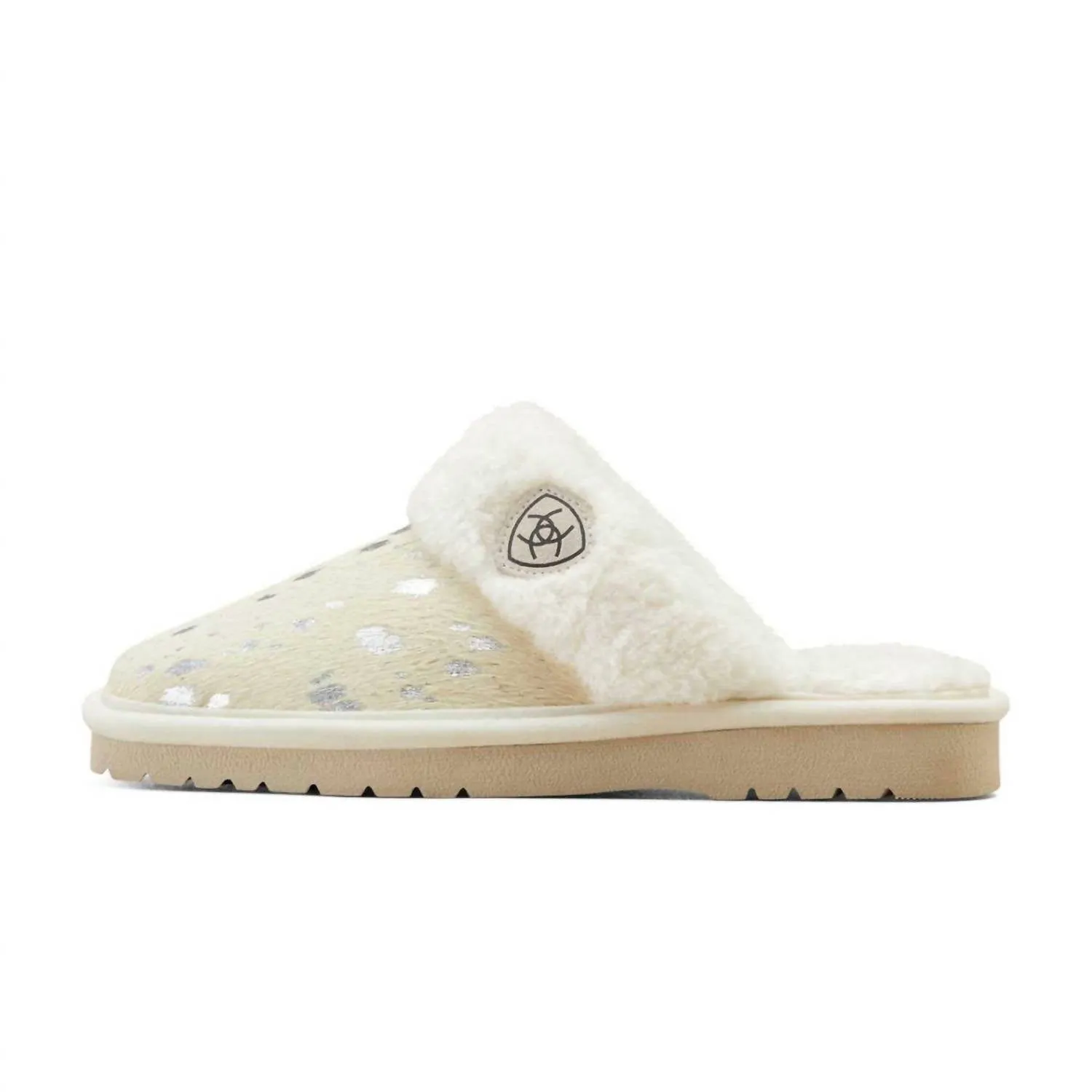 Women's Jackie Square Toe Exotic Slipper In Ice Silver