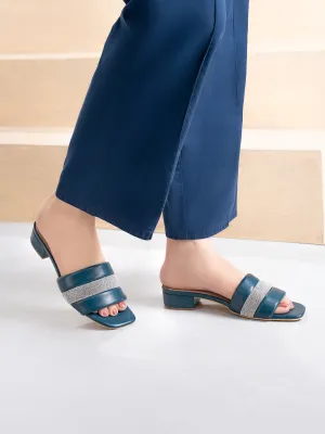 Womens "AGLET" Decorated Open Toe Slippers