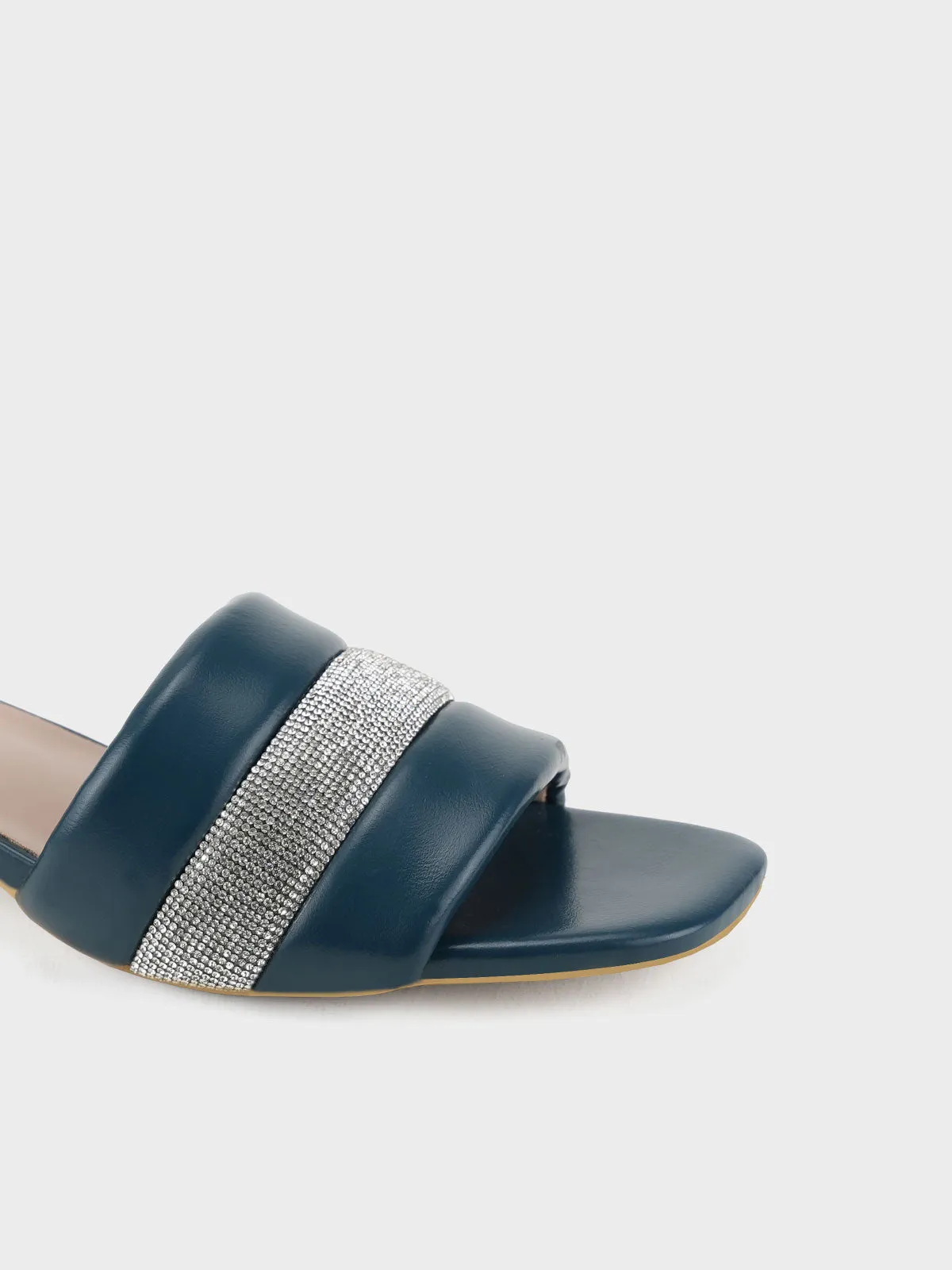 Womens "AGLET" Decorated Open Toe Slippers