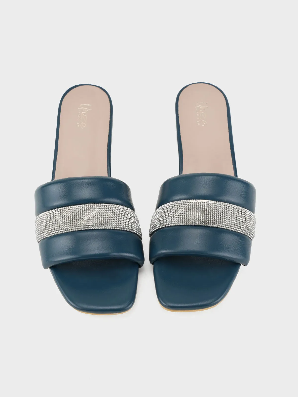 Womens "AGLET" Decorated Open Toe Slippers