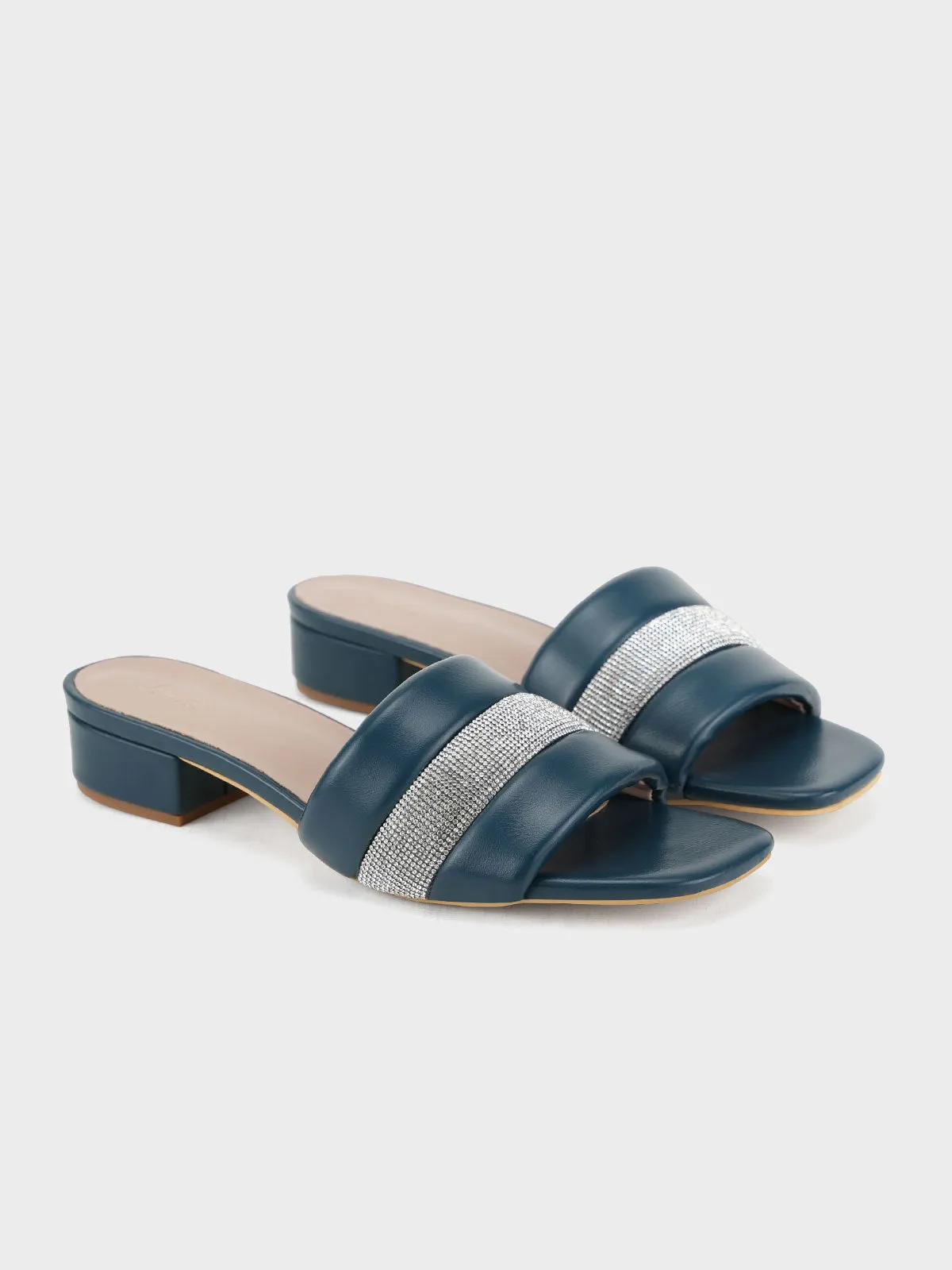 Womens "AGLET" Decorated Open Toe Slippers