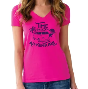 Women's Time For An Adventure Vneck T-Shirt